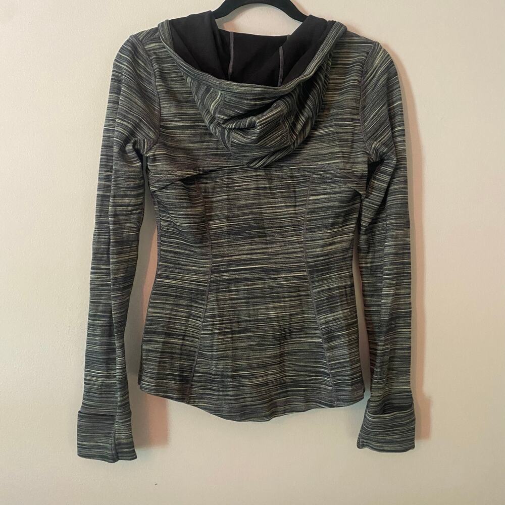 Lululemon Gray Hooded Define Jacket Heathered Stripe Full Zip Athleisure size 6 - Picture 7 of 11